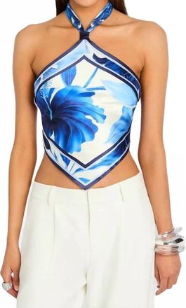 Retrof&ecirc;te Jamie Top In Azure Primavera