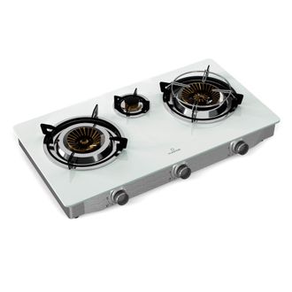 Klarstein Klarstein Cocina De Camping Barzona 3 Quemadores Tapa De Cristal Acero Inoxidable Uso M&oacute;vil