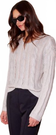 Fifteen Twenty Levie Metallic Sweater In Silver