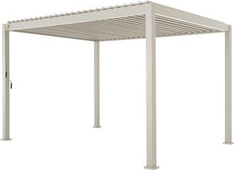 Sweeek P&eacute;rgola bioclim&aacute;tica 3x4m de aluminio con lamas orientables, beige