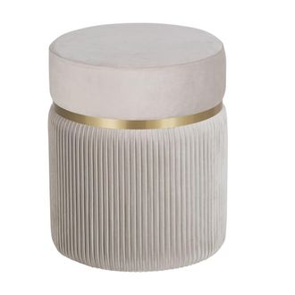 Maisons du monde Puf beige y dorado