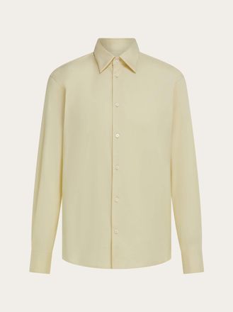 Ferragamo Men Shirt with micro print Yellow