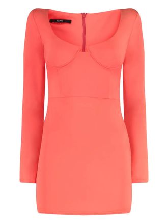 Alex Perry long-sleeve mini dress - Orange