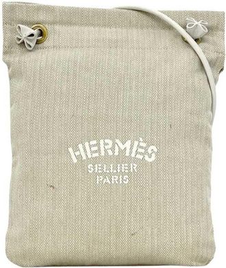 Herm&egrave;s Beige Natural White Cotton 100% Shoulder Bag Tote Bag (Pre-Owned)