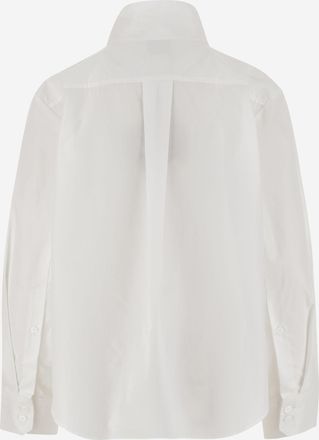 Patou Womens High Collar Cotton Ascot Shirt White