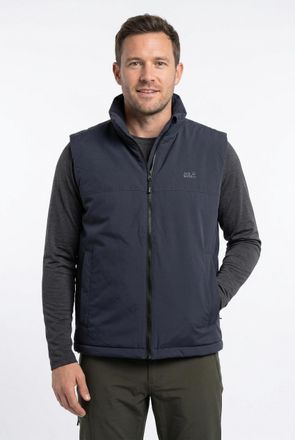 Jack Wolfskin Kurzweste JACK WOLFSKIN GLACIER SHIELD VEST M, Herren, Gr. S, blau (schwarz navy), Obermaterial: 100% Polyamid. Futter: 100% Polyester. Wattierung: 10