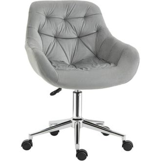 Vinsetto Vinsetto - Sedia da Ufficio Girevole Ergonomica Altezza Regolabile Velluto Grigio