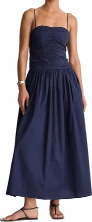 Apiece Apart Jana Ruched Bodice Maxi Dress In Midnight
