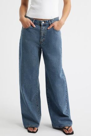 Abrand 95 Alison Super Baggy Wide Leg Jeans in Tint Mid Blue at Nordstrom, Size 24
