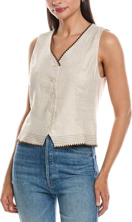 Nanette Lepore Sleeveless Linen-Blend Blouse