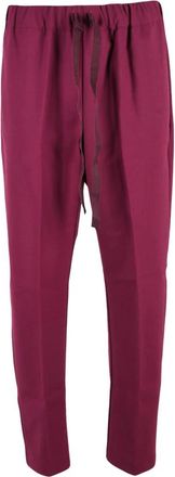 Semicouture Pantalone - Dames - Straight fit broeken - Roze - L - Wol - Broeken