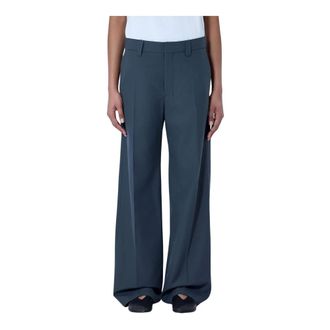 Christophe Lemaire Wide Trousers, female, Gray, Size: 2XS Wide-Leg Tailored Trousers