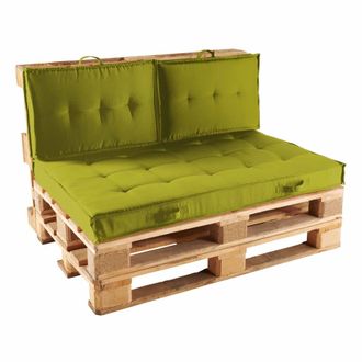 Oviala Conjunto de muebles de jard&iacute;n con palets y cojines verde caqui