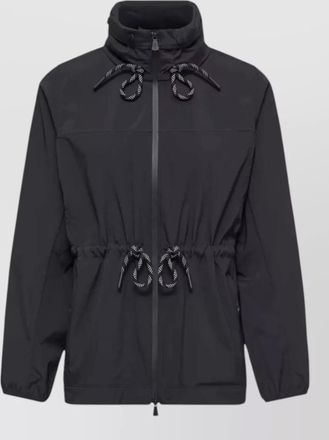 Moncler jacket drawstring waist elastic cuffs high collar