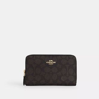 Coach Medium Id Zip Wallet In Signature Canvas