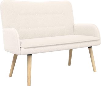 vidaXL Sof&aacute; De 2 Plazas Crema 115 X 61 X 87 Cm Boucl&eacute; Vidaxl
