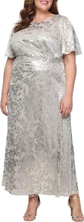 S.L. Fashions Foil Border Gown in Buff at Nordstrom, Size 16W