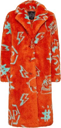 Philipp Plein Eco fur Long Coat Monogram