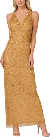 Adrianna Papell Beaded Mesh Dress