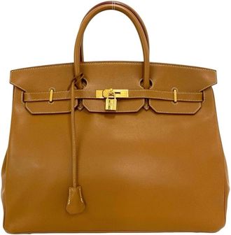 Herm&egrave;s Gold Courchevel Leather Boston Bag Handbag Tote Bag (Pre-Owned)