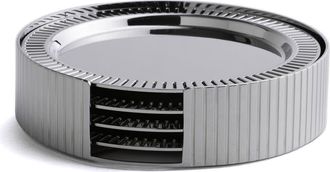ANNA new york Striations Coasters with Holder in Silver at Nordstrom
