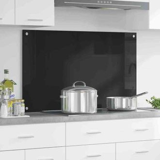 vidaXL vidaXL Rivestimento da Cucina Nero 100 x 60 x 0,8 cm vetro temperato