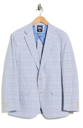 Original Penguin Windowpane Two-Button Sport Coat in Blue at Nordstrom Rack, Size 40 Regular