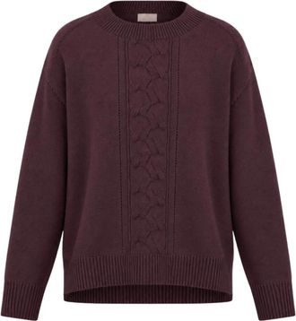 Marella Emmpadana Trui met Ronde Hals - Dames - Ronde hals truien - Paars - M - Wol - Truien & Vesten