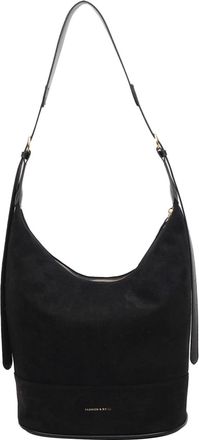 Generic Women Frosted PU Shoulder Bucket Bag w/Adjustable Shoulder Strap Daily (Black)