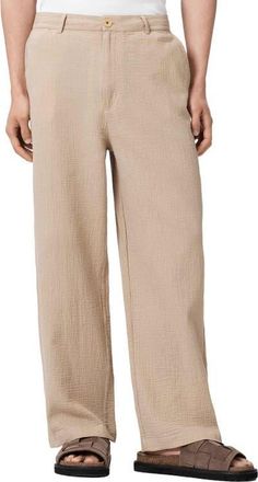 AllSaints Taiko Wide Leg Pants in Pasilla Brown at Nordstrom, Size 30