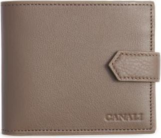Canali Tumbled Calfskin Billfold Wallet in Dark Beige at Nordstrom Rack