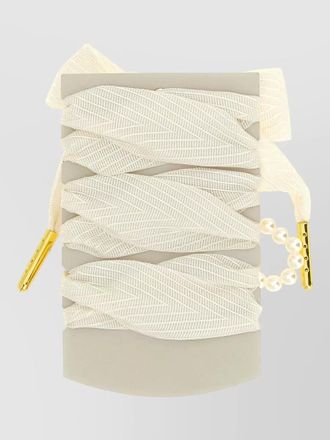 Golden Goose shoelace bracelet bow detail pearl accent