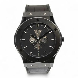 Hublot Pre-owned Hublot Classic Fusion Shawn Carter Black with Shawn Carter Logo Cut-out Dial Mens Watch 515.CM.1040.LR.SHC13