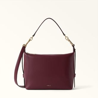 Furla Tonie Borsa A Spalla M Red Apple Rosso Pelle Morbida Testurizzata Ares Donna