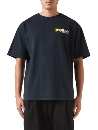 Rhude Mens International Racing Logo T-Shirt in Black