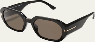 Tom Ford Veronique Geo Rectangle Acetate Sunglasses