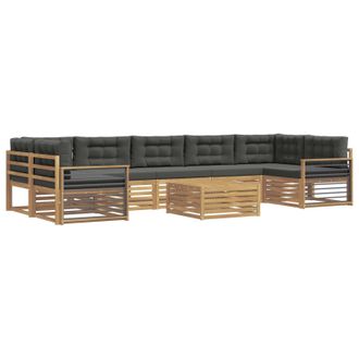 vidaXL Conjunto De Sof&aacute;s De Exterior 8 Uds. Blanco Y Antracita Vidaxl