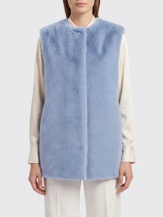 Herno Crewneck Faux Fur Gilet with Concealed Closure