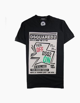 Dsquared2 Mens Dsquared2 Your Hidden Fantasy T-Shirt Black - Size: 44