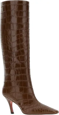 Amina Muaddi Brownprinted Stivali Boot