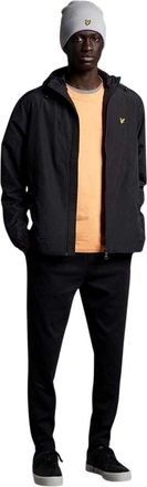 Lyle & Scott Heren capuchonjas met volledige rits (Jet Zwart)