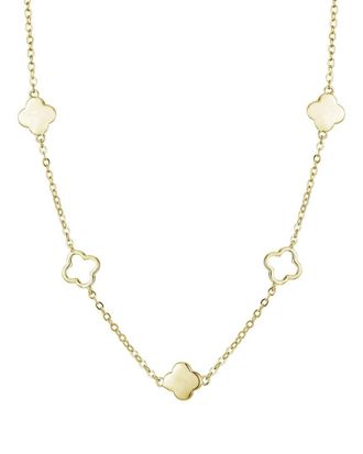 Adornia Adornia 14K Plated Clover Station Necklace