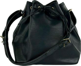 Louis Vuitton Black Leather Shoulder Bag Tote Bag (Pre-Owned)