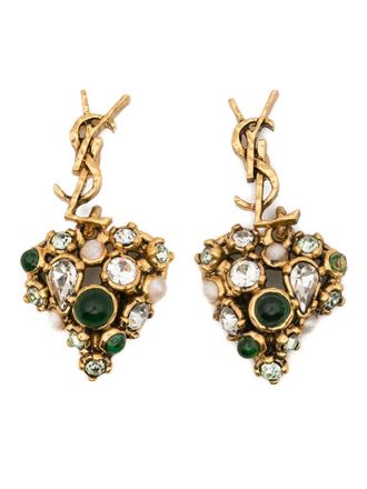 Saint Laurent Gold Cassandre Drop Earring
