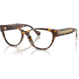 Versace 54mm Cat Eye optical glasses in Tortoise at Nordstrom
