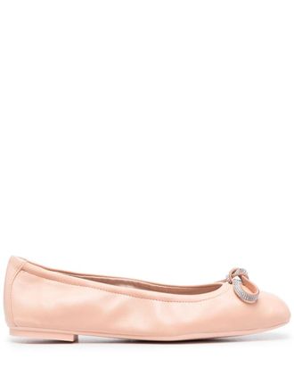 Stuart Weitzman SW crystal-bow ballerina flats - Pink