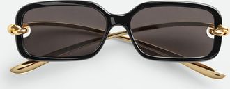 Bottega Veneta Knot Rectangular Sunglasses - Black - Unisex - U