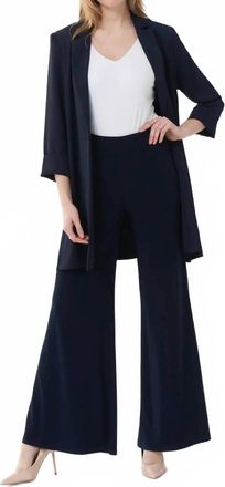 Joseph Ribkoff Silky Knit Pull On Flared Pants In Midnight Blue