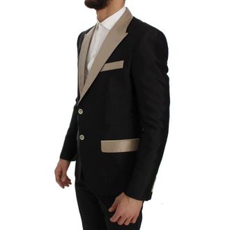 Dolce & Gabbana Mens Black Silk Blazer Clothing