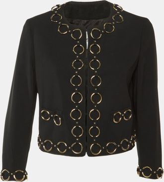 Moschino Cheap & Chic Black Crepe Chain Detail Jacket